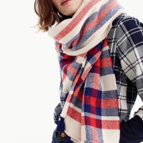 NWT J.Crew oversized plaid scarf - Picture 1 of 4